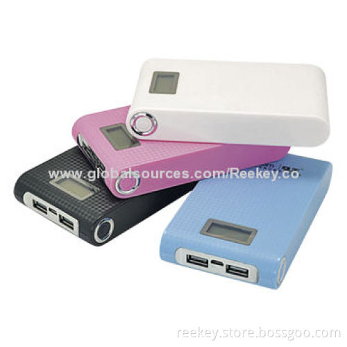High-capacity 15,000mAh Power Bank with Dual USB, and LCD Show Battery Status and Charging Process